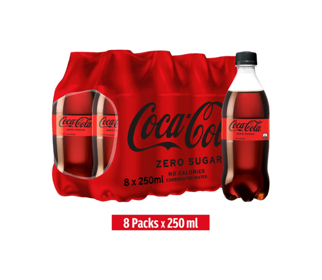 Coca-Cola Zero Sugar Plastic Bottle (8 x 0.25 L)