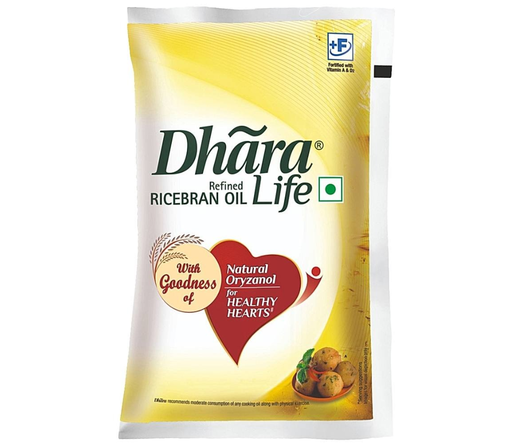 Dhara Life Refined Rice Bran Oil: 840 g
